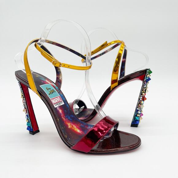 New Christian Louboutin Marvel Disney Infinity Strass Spike Heel Sandals EU 41.5 - Picture 3 of 14